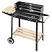 Charcoal BBQ Grill Smoker Barbecue Steel Rectangular Trolley Portable For Outdoor Camping Patio Garden W/Wheels & Shelves