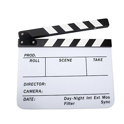 �A�N����Clapboard 9.6 X 11.7 " / 25 x 30 cm Dry Erase Director Film Movie Clapper Board Slate ? �z���C�g