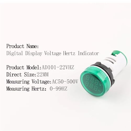 Affichage numérique tension Hz mètre 22mm indicateur de fréquence alternatif AC 50-500V - 6