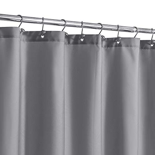Image of N&Y HOME Fabric Shower Curtain or Liner with Magnets, Grey | Hotel Quality, Machine Washable, Water Repellent, Standard Size