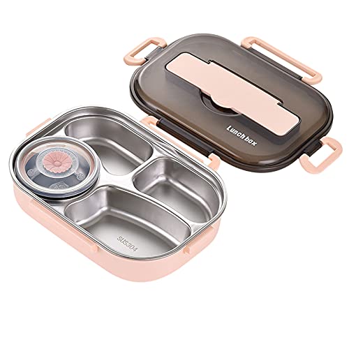 Bento Boxes, Lunch Box for Student, Thermal Insulation Bento Lunch Box Tableware Set, High-Grade Stainless Steel Liner, Lunch Containers for Kids Lunch Box Food Containers (01-Pink Bento Box)