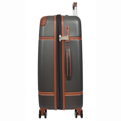 Valise rigide extensible grise taille M à roulettes pivotantes - 3