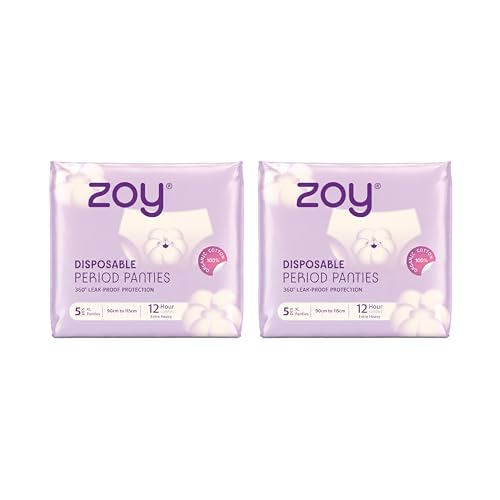Image of ZOY Disposable Period Panties XL for Women | 360 Leak-Proof Protection, High Absorbency (Up to 12 Hours), Breathable & Rash-Free | All-in-One Period Underwear for Heavy Flow, Overnight & Postpartum | Pack of 10