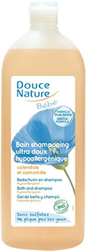 Shampoing Bébé Douce Nature 1L, la solution contre la peau sèche de votre nouveau-né sous le bain