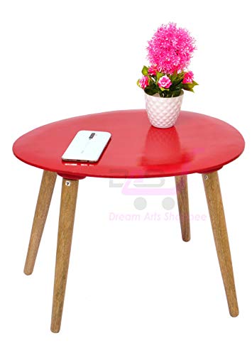 Image of Shoppee Fold-able Oval Shaped Side Table /Tea Coffee Breakfast Table (Red Small)