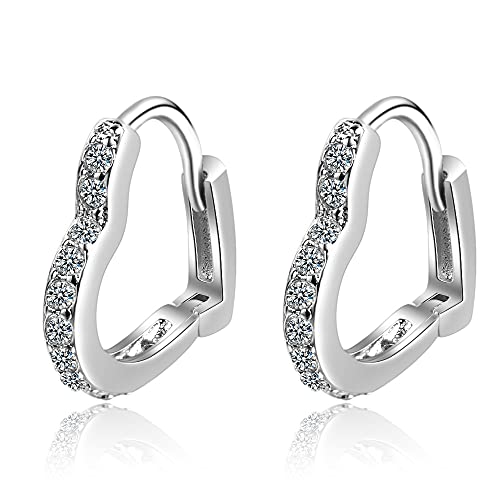 Créoles cœur en argent 925 avec zirconia le cadeau parfait pour elle