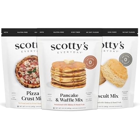 Scotty's Everyday - Keto Mix Bundle - Pizza Crust, Pancake & Waffle, Biscuit - No Carb & Erythritol, Nut-Free and Sugar Alcohols - 9.8 oz 1 Pack each Cover
