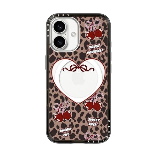 Coque iPhone 16 MagSafe CASETiFY Compact anti-chute motif léopard