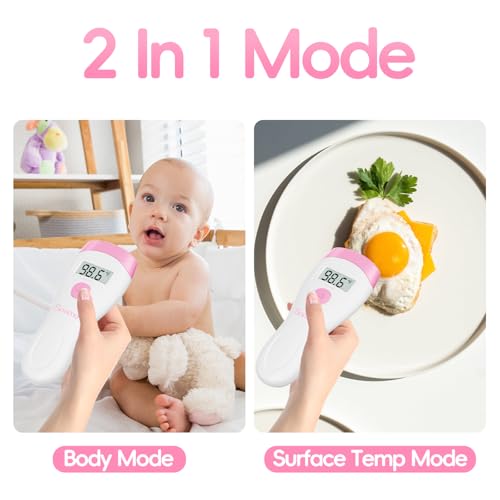 Image of Non-Touch Forehead Thermometer, Digital 2-in-1 Infrared Thermometer for Adults, Kids, and Babies with Fever Alarm, Instant Reading, Medical-Grade Accuracy