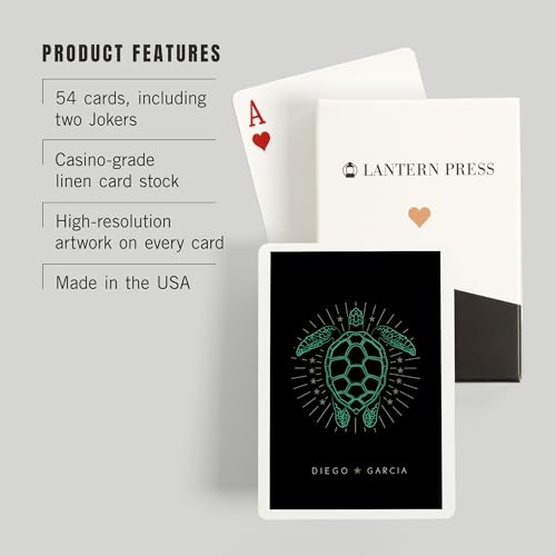 Lantern Press Baraja Poker 52 Cartas Neon Turtle miniatura 3