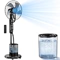 NovaMist Misting Fan, 2026 Upgraded 4L Large Water Tank Mister Cooling Fan, 5 Speeds 3 Modes Misting Standing Fan, Floor Fan with Remote for Home, Bedroom, Patio, Outdoor
