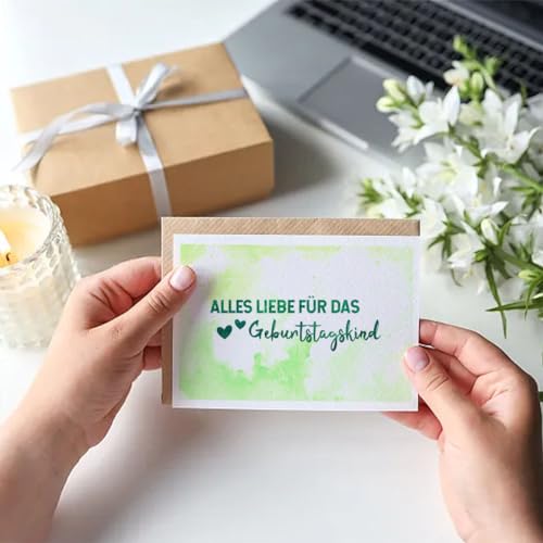 GLOBLELAND Sprüche Deutsche Clear Stamps Geburtstagsstempel Für DIY Scrapbooking Deutsches Emotionales Wort Silikonstempel Transparente Stempel Siegel Für Kartenherstellung Tagebuch Fotoalbum