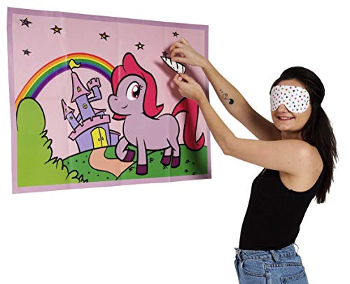 Cake Factory PIN THE HORN ON THE UNICORN / LITTLE PONY princess Party Game Girl MULTI PLAYER (Number of Players 12)