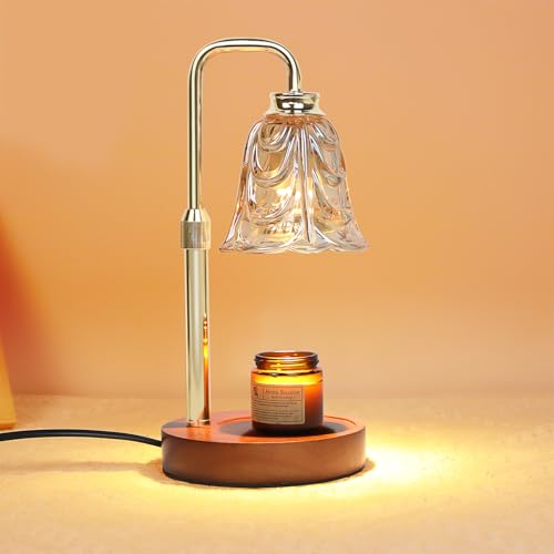 Candle Warmer Lamp with Timer Electric Adjustable Height Candle Dimmable Wax Warmer Lamp Jar Candles with 2 Bulbs for Home Decor & Office