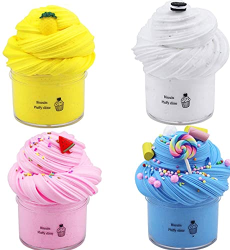 4 Pack Butter Slime Kit, with Yellow UVA Slime, Pink Watermelon...