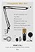 ZINGYOU Condenser Microphone Bundle, ZY-007 Professional Cardioid Studio Condenser Mic Include Adjustable Suspension Scissor Arm Stand, Shock Mount and Pop Filter, Studio Recording & Broadcasting