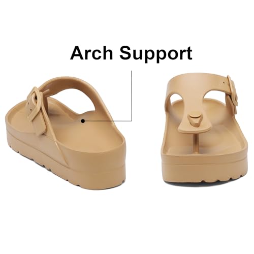 Image of TIKVAW Women's Platform & Wedge Sandals with Arch Support for Woman Slides Comfort Lightweight Outdoor Slippers Ultra Cushion