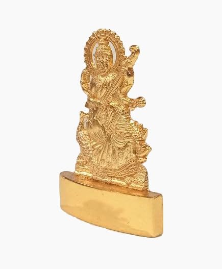 Estatua Decorativa de Saraswati en Metal Ashtadhatu miniatura 5