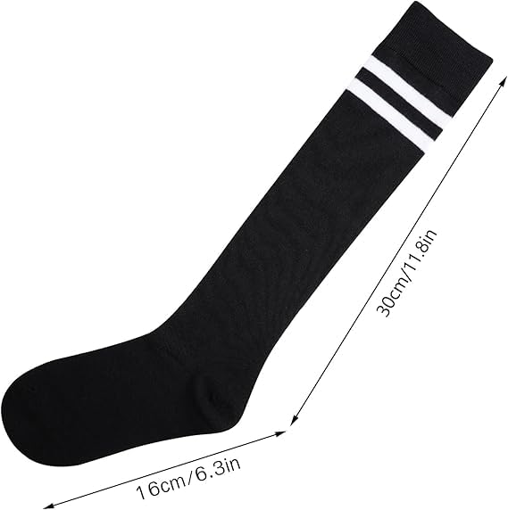 Image of WKLOUYHE 3 Pairs School Uniform Cotton Knee High Socks Athletic Sports Soccer Socks Tube Sock for Girls and Boys