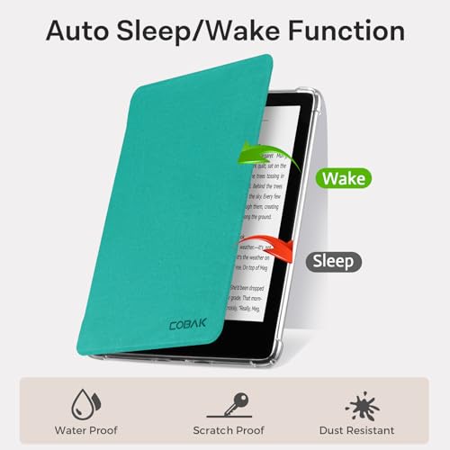 Image of CoBak Case for Kindle Paperwhite 12th Gen 2024 (7 inch) & Kindle Colorsoft Signature Edition (7 inch) - New PU Leather Cover and Clear Soft Silicone Back Cover with Auto Sleep Wake Feature