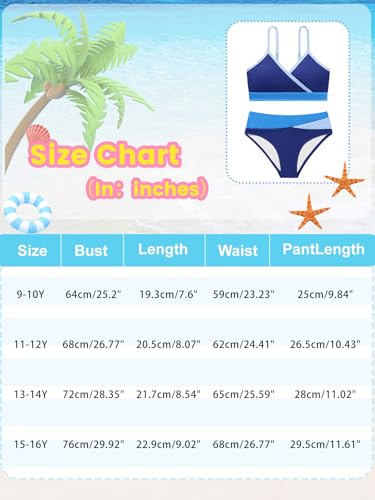 Image of Girl's 2 Piece Swimsuit Solid Spaghetti Strap Bikini Sets Beach Bathing Suit Swimwear for Teen Girls