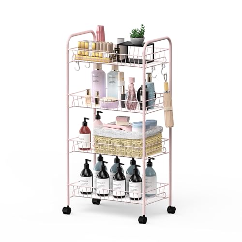 Image of Mythinglogic 4-Tier Rolling Utility Cart with Removable Wire Baskets