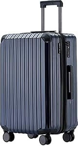 Münicase M816 TSA-Schloss Koffer Reisekoffer Trolley Kofferset Hardschale Boardcase (Dunkelblau, Mittler Koffer)