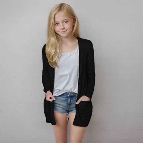 Girls Cardigan Youth Cute Preppy Open Front Sweater Fall Fashion Back to School Clothes Casual Long Sleeve Outwear2