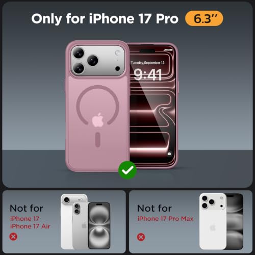 Image of Miracase Magnetic for iPhone 17 Pro Hard Shell Case 6.3 inch & Screen Protector, [Compatible with MagSafe] Military-Grade Protection, Anti-Fingerprint, Slim Thin Phone Case for 17 Pro Cover, Blackcurrant