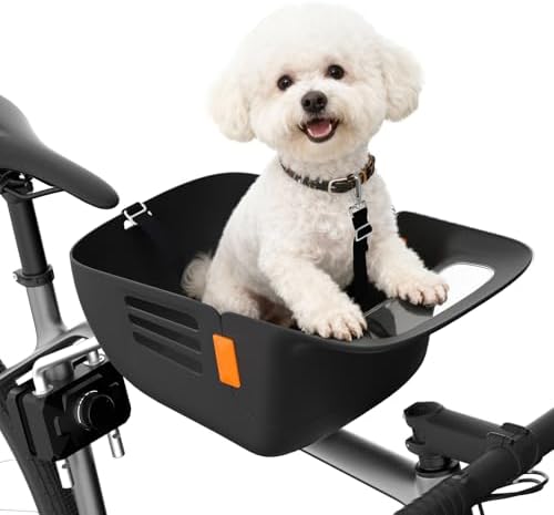 DAISTERN Dog Bike Basket for 26 lbs, Pet Bike Carrier with Integr...