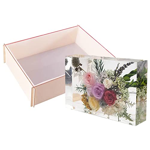 Yayatty Molde de Silicona Resina Epoxi Rectangular Grande para Conservación de Flores y Decoraciones del Hogar