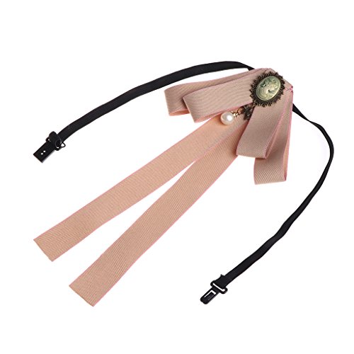 SimpleLif Men/Women Pre-Tied Neck Tie Brooch Pin Bow Tie Ribbon Long Large Bowknot