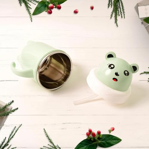 Image of 300ml Baby Sipper for Infant /Toddler, Baby Straw Cup, Soft Silicone Straw Cup, Baby Sipper Bottle for 6 Month+, Anti-Spill with BPA Free, Lid & Easy Grip Handles (Purple)