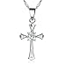 Silver Crystal Diamond Accent Cross Pendant Chain Necklace for women teenage girls,with a Gift Bag, Ideal Gift for Birthdays / Christmas / Wedding
