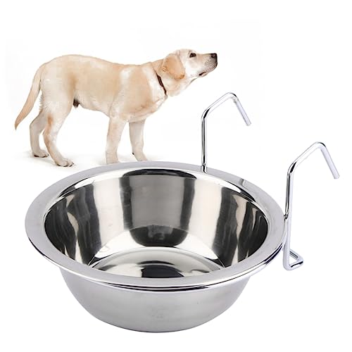 Milisten ステンレススチール製ペット用フードウォーターボウル 吊り下げ式 ケージ対応 鳥 犬 猫 兎 バードカップ オウム給餌皿 コープカップ 食器洗い機対応
