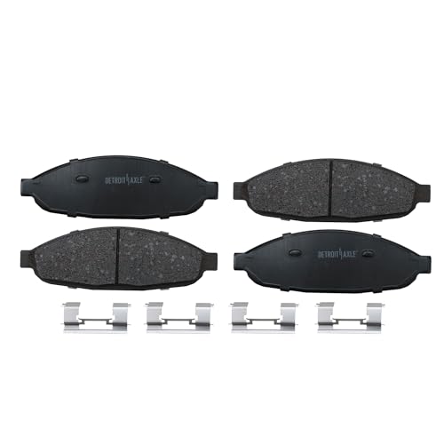 Image of Detroit Axle - Front Ceramic Brake Pads w /Hardware Replacement for 2004-2008 Chrysler Pacifica - 2pc Set