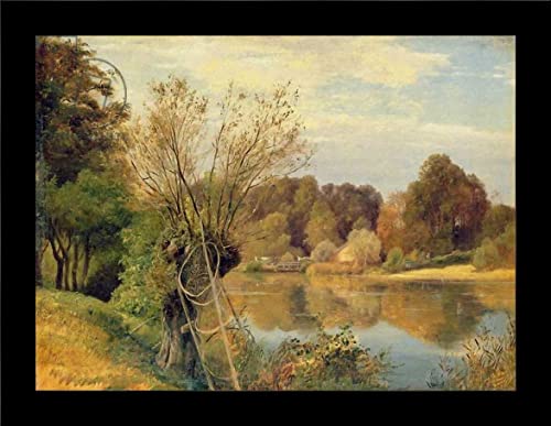 kunst für alle Bild mit Bilder-Rahmen: Adolf Vollmer In der Mühle 1830' - dekorativer Kunstdruck, hochwertig gerahmt, 55x40 cm, Schwarz matt