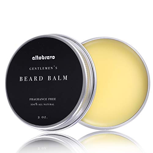 Beard Butter Balm Wax - All Natural Premium Unscented Organic Oils and Beeswax  Hydrates, Softens, Smooths, Strengthens Beard Growth  Beard Care Grooming and Mustache Maintenance Treatment, 1 Pack 2 oz