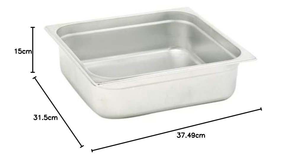 Pentole Agnelli Bacinella Gastronorm, Acciaio Inossidabile, 1/2, 26.5x32.5x10 cm