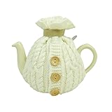 LONGDON HOMEONE プレッピーラペル アクリル ニット ティー 快適 ロンドン陶器用 2カップサイズ ギフト (ホワイト-ワンピース)