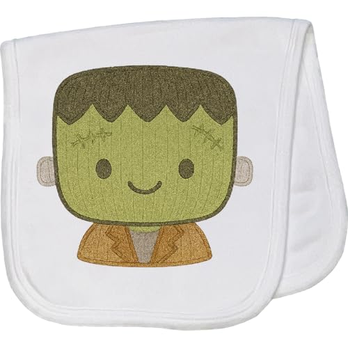 inktastic Cute Frankenstein Monster Cartoon Graphic Baby Burp Cloth White 46405