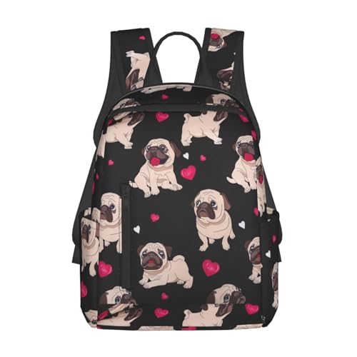 Sac à dos léger carlin mignon avec grand compartiment pour le travail