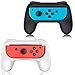 Produktbild TiMOVO Grip Kompatibel mit Nintendo Switch OLED Modell/Switch Joy-Con, 2 Stück Griffe Halterung Controller Schutzhülle Ergonomische Spiele Griffe Zubehör Griff Kits für Switch Joy-Con, Schwarz & Weiß