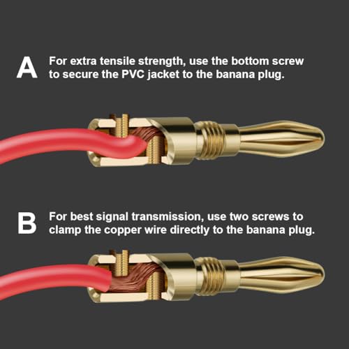 Aolso Banana Cable Plugs, 8PCS 24k Gold Plated 4.5mm Speaker Banana Plugs, Audio Jack Connector for Amplifier HiFi, Receiver - Image 3