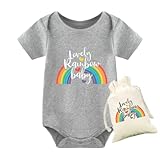 culbutomind baby twins bambino neonate ragazzi body amore rainbow baby tuta pagliaccetto vestiti neonati, borsa bambino arcobaleno grigio, 1 mese