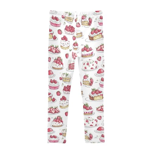 Wusikd Cakes Desserts Girls' Leggings Toddler Doodles Kids Yoga Pants Dance Active Tights 4T2