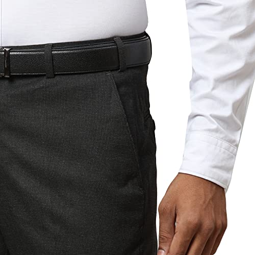 Image of Park Avenue Men's Poly Viscose Blend Checks Small Pattern Smart Fit Flat Front Formal Trouser