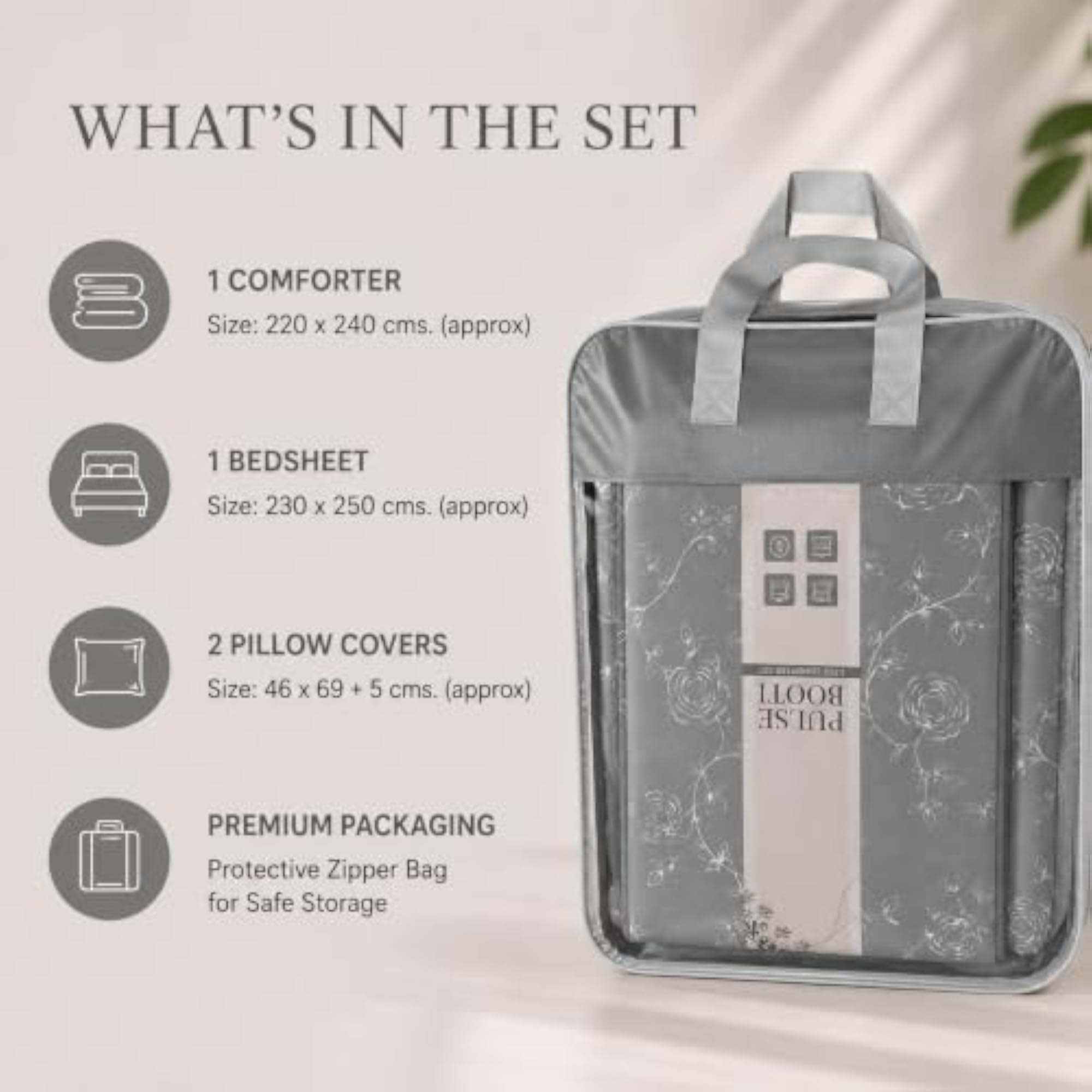 Home Canvas Pulse Booti Comforter Set for Double Bed