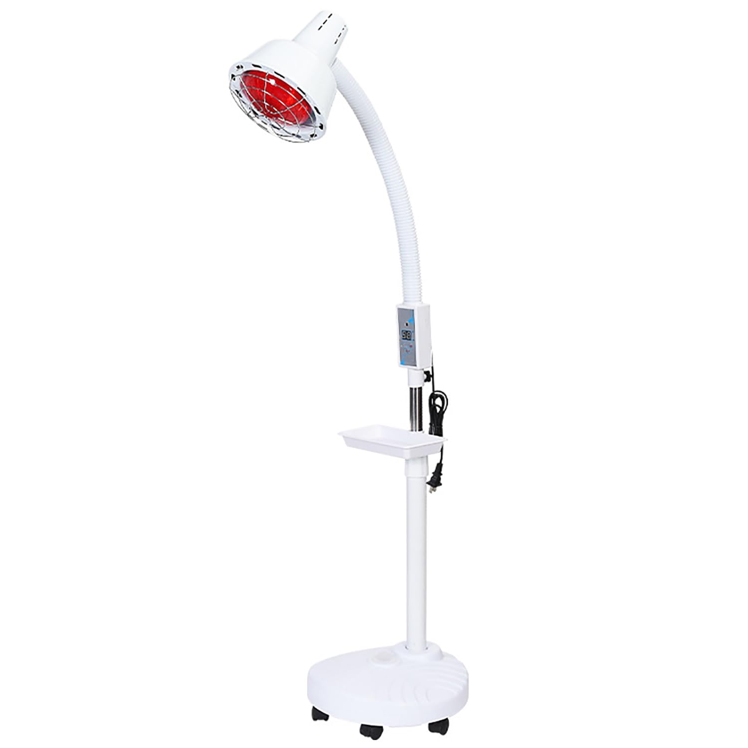 Lampada a Infrarossi Lontani Da Supporto, Lampada Termica a Luce Rossa a Infrarossi Da 275 W Con Copertura In Rete Antiscottatura, Regolazione Del Sollevamento, Temperatura Regolabile 0-115 Gradi