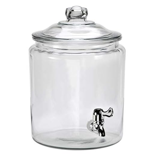 Anchor Hocking 2-Gallon Heritage Hill Glass Beverage Dispenser with Spigot, Set of 1